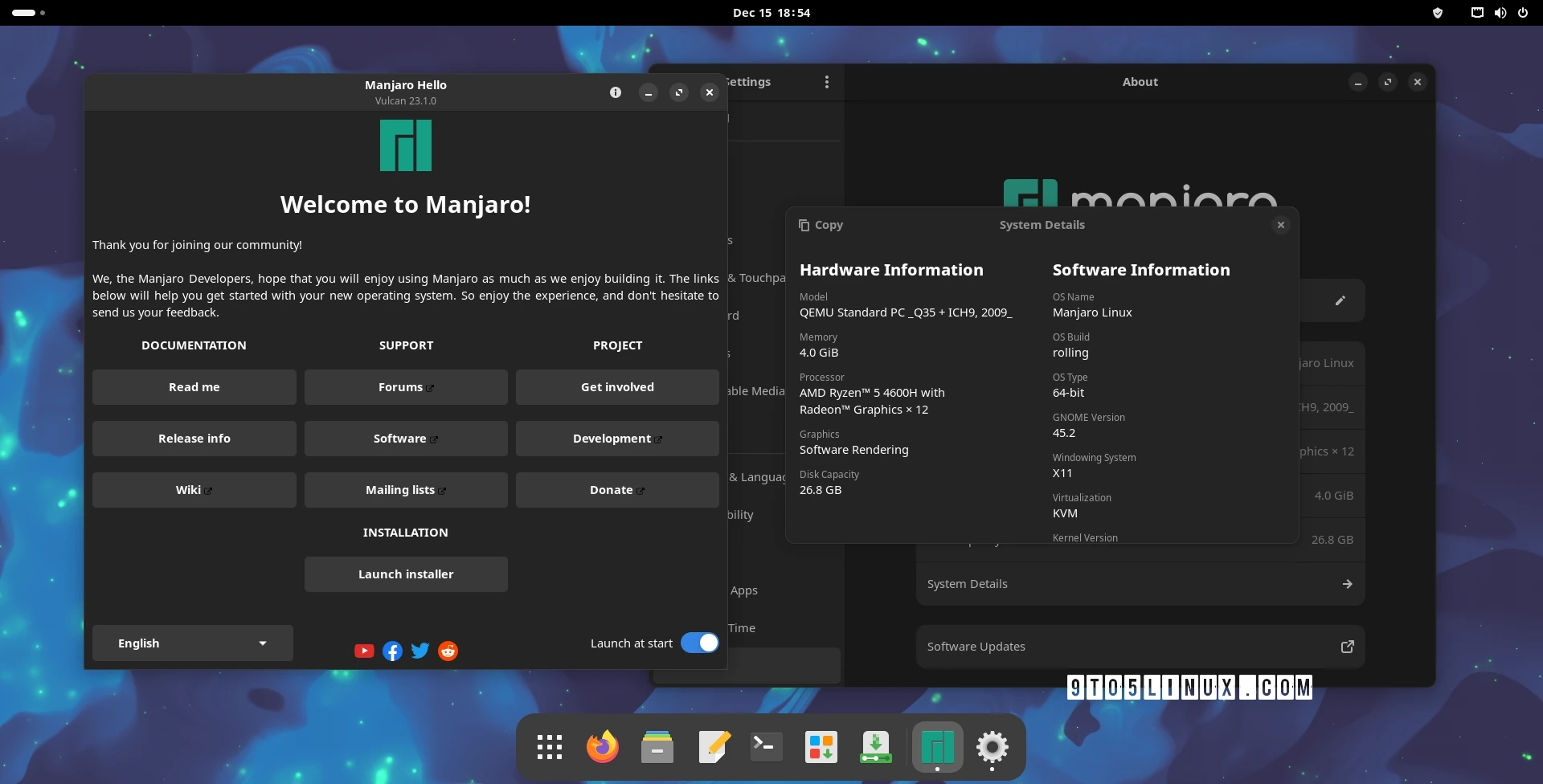 Download Now: Manjaro 23.1 ‘Vulcan’ Comes Packed with GNOME 45 and Linux 6.6 LTS