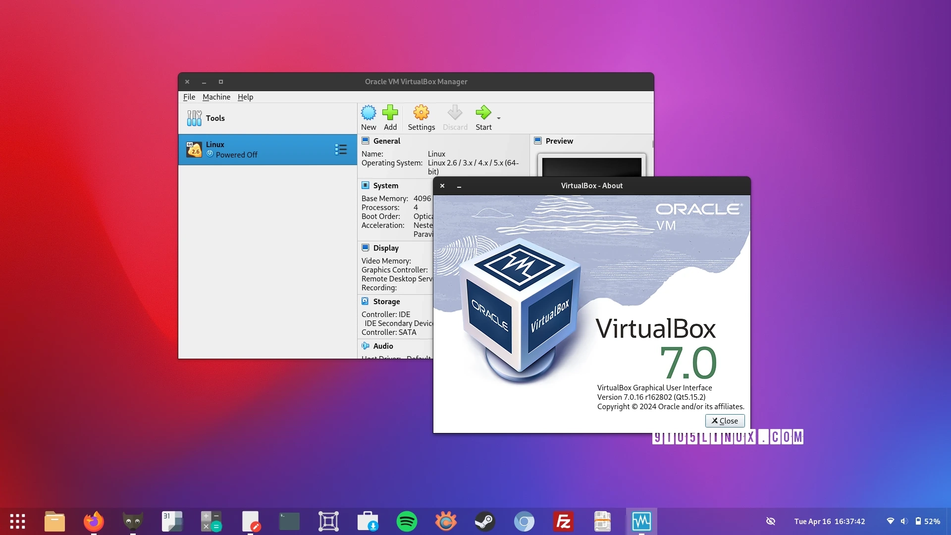 VirtualBox 7.0.16 Launch: Introducing Initial Support for Linux Kernels 6.8 and 6.9