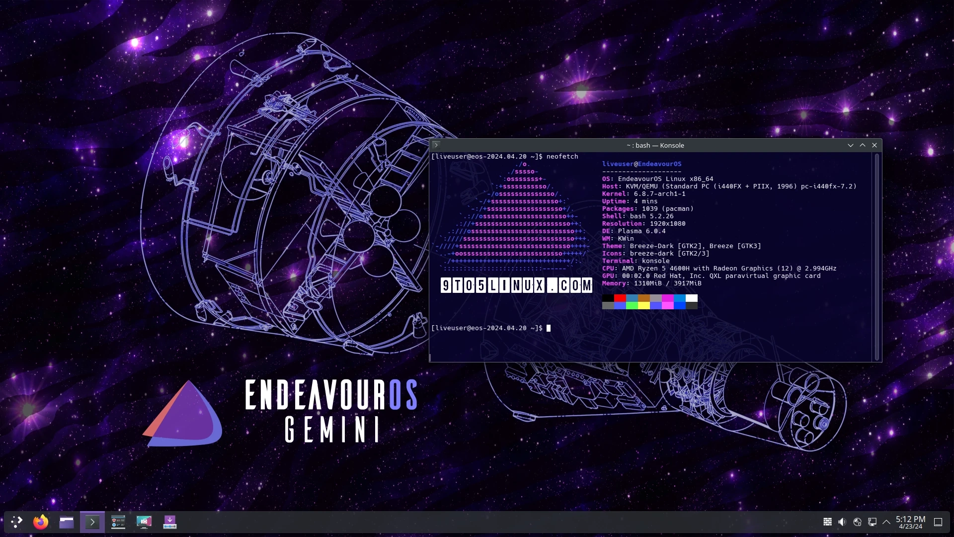 Introducing EndeavourOS Gemini: Equipped with the New KDE Plasma 6 Desktop Environment