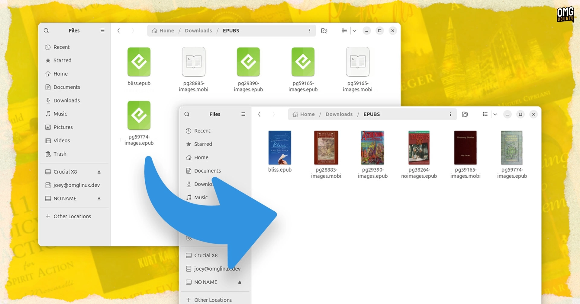 Quick Tip: Displaying eBook Thumbnails in Nautilus File Manager