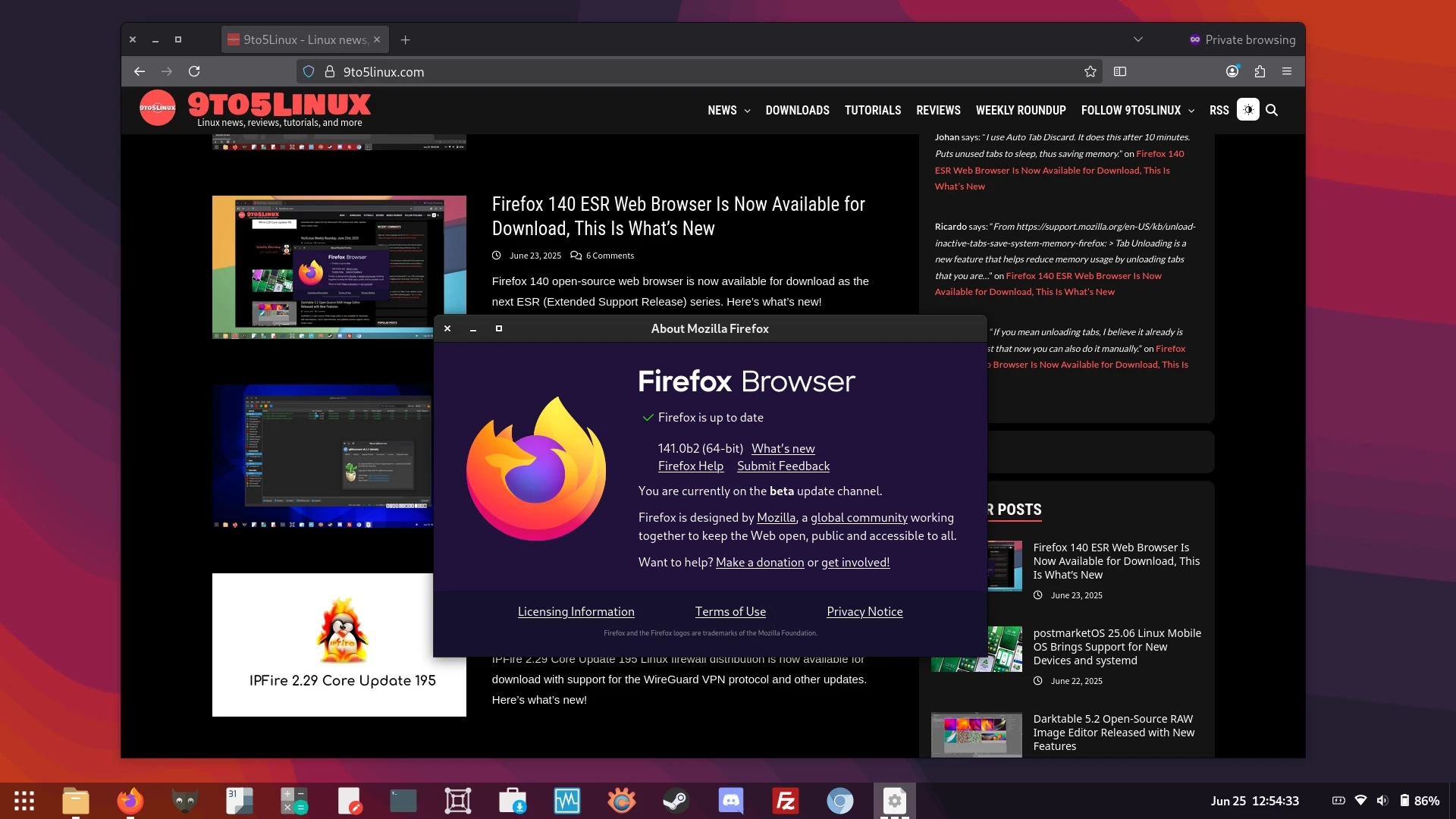Firefox 141 Beta: A Major Step Towards Reduced Memory Usage on Linux Systems