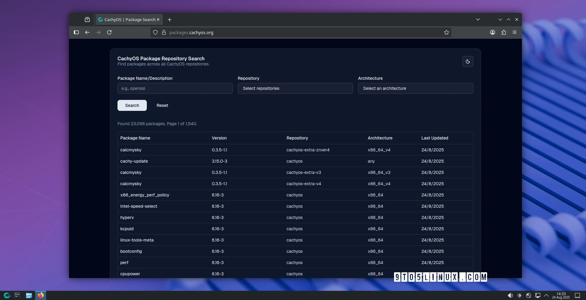 CachyOS August 2025 ISO Snapshot: Unveiling the New Package Dashboard